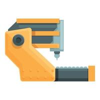 Automated machine icon cartoon vector. Steel lathe vector