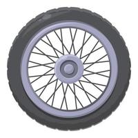 vector de dibujos animados de icono de rueda de bicicleta. equipo de motocicleta