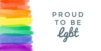 proud to be LGBT on rainbow background. photo