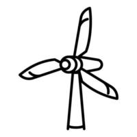 icono de turbina eólica, estilo de esquema vector