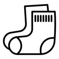 icono de calcetines de algodón para bebés, estilo de esquema vector