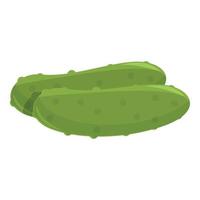 Green cucumber icon cartoon vector. Plant flower vector