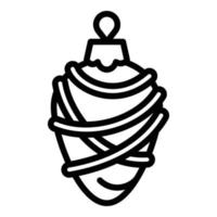 Christmas cone tree toy icon, outline style vector