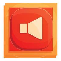 Speaker button interface icon, cartoon style vector