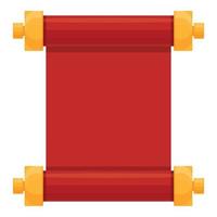 Cny scroll icon cartoon vector. Lunar spring vector