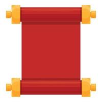 Cny scroll icon cartoon vector. Lunar spring vector