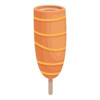 Deep corn dog icon cartoon vector. Stick food vector