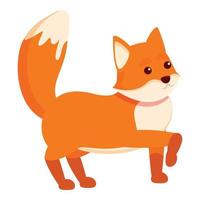 Exercise fox icon, cartoon style vector