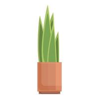 Floristic plant pot icon, cartoon style vector