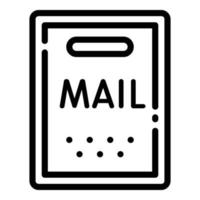 Mail box icon, outline style vector