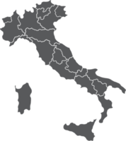 doodle dessin à main levée de la carte de l'italie. png