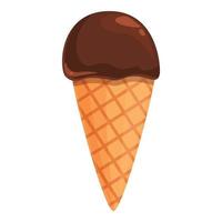 vector de dibujos animados de icono de helado de chocolate. caramelo de cacao