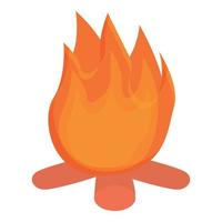 Safari campfire icon, cartoon style vector