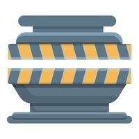 Manufacturing press form machine icon, cartoon style vector