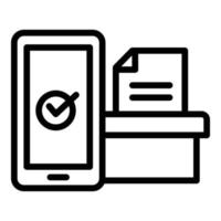 Electronic online vote icon, outline style vector