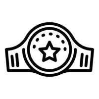 icono de cinturón de caja de campeón, estilo de esquema vector