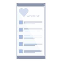 Phone wishlist icon cartoon vector. List store vector