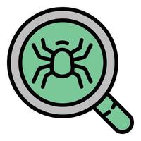 Search bug icon outline vector. Internet data vector