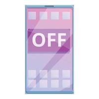 Turn off smartphone icon, cartoon style vector