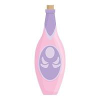 Champagne bottle icon cartoon vector. Wine glass vector