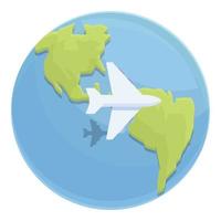 Travel globe icon cartoon vector. World map vector