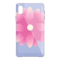 Lotus smartphone case icon cartoon vector. Mobile cover vector