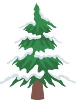 navidad acuarela nevado invierno pino png