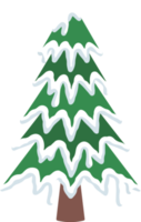 Watercolor Snow Christmas Fir tree png