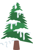natal aquarela inverno nevado pinheiro png