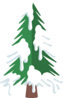 jul tall träd snö vattenfärg png