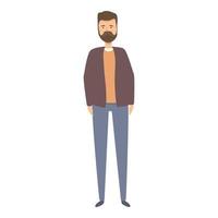 vector de dibujos animados de icono de profesor barbudo. personaje masculino