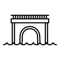 icono de puente de columnas, estilo de contorno vector