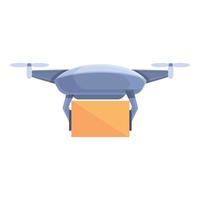 icono de juguete de tecnología de drones, estilo de dibujos animados vector