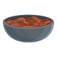 Korean traditional dish icon, cartoon style vector