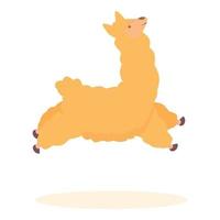 Jumping lama icon cartoon vector. Cute lama vector