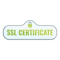 Data ssl certificate icon, cartoon style vector