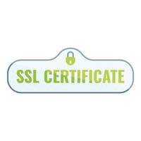 icono de certificado SSL de datos, estilo de dibujos animados vector