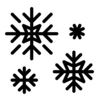 icono de copos de nieve de la estación de esquí, estilo de esquema vector