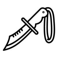 icono de cuchillo de buceo, estilo de esquema vector