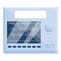 External defibrillator icon, cartoon style vector