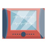 Defibrillator icon, cartoon style vector