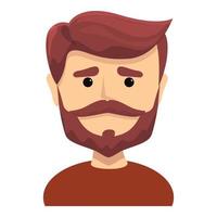 Bearded hipster icon, cartoon style vector