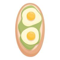 Egg green bruschetta icon cartoon vector. Italian food vector