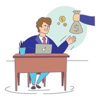 Work compensation icon, cartoon and flat style vector