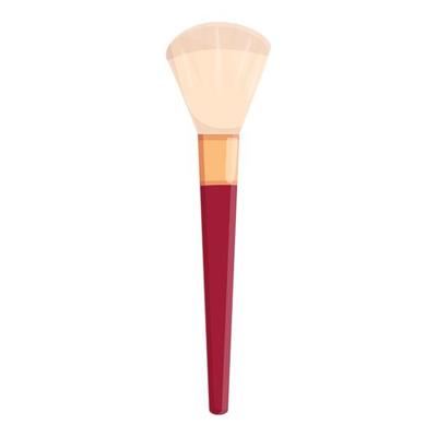 Korean makeup brush icon, cartoon style