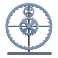 Perpetual motion gear wheel icon, cartoon style vector