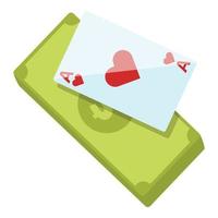 Dollar play card icon cartoon vector. Casino jack vector