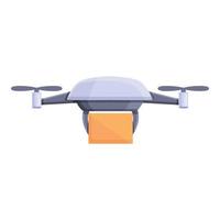 Drone parcel delivery icon, cartoon style vector