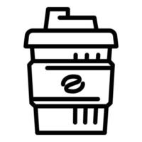 icono de la taza de café de la estación de esquí, estilo de esquema vector