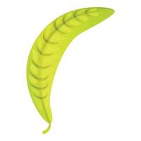 Plumeria leaf icon, cartoon style vector